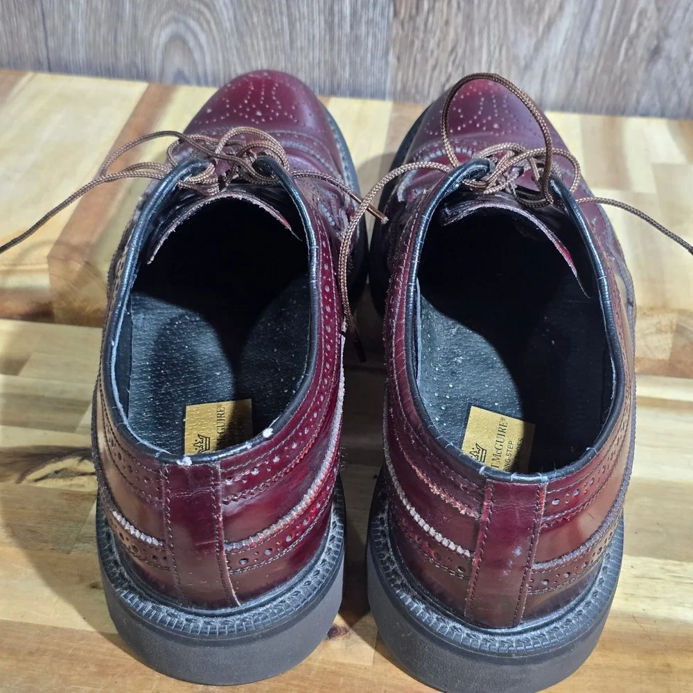 Stuart McGuire 8 D Spring-Step Cushion Oxblood Wingtip Brogue Oxford Oil Resist‎